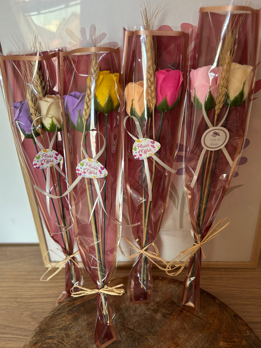 Roses de savon par deux
