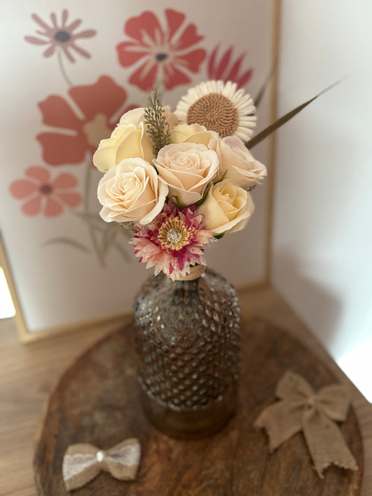 Composition en  fleurs de savon