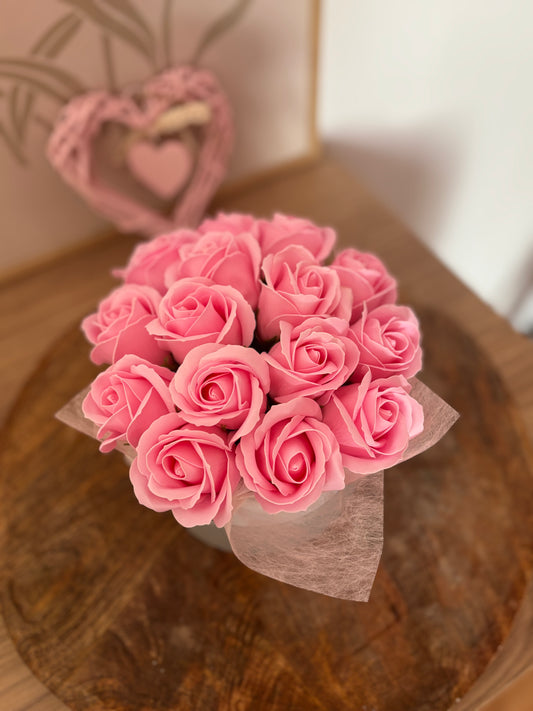 Bouquet roses de savon